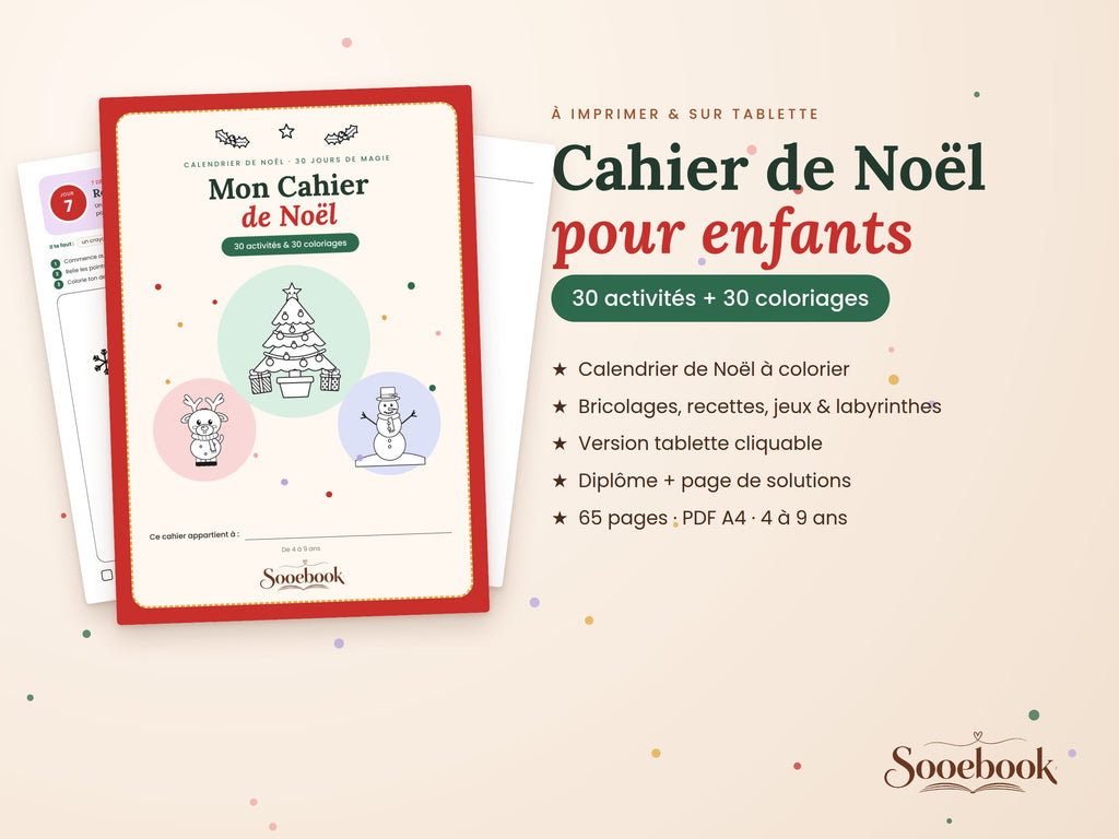 My Christmas Book – Advent Calendar 30 activities + 30 coloring pages