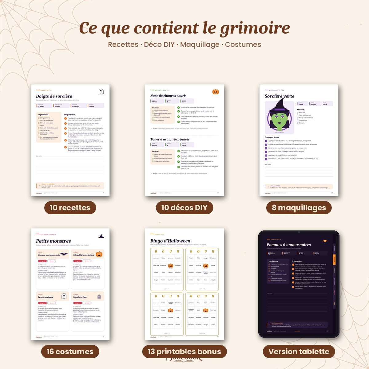The Halloween Grimoire – Complete Party Kit: Recipes, DIY Decor, Makeup & Costumes (Printable PDF + Tablet)