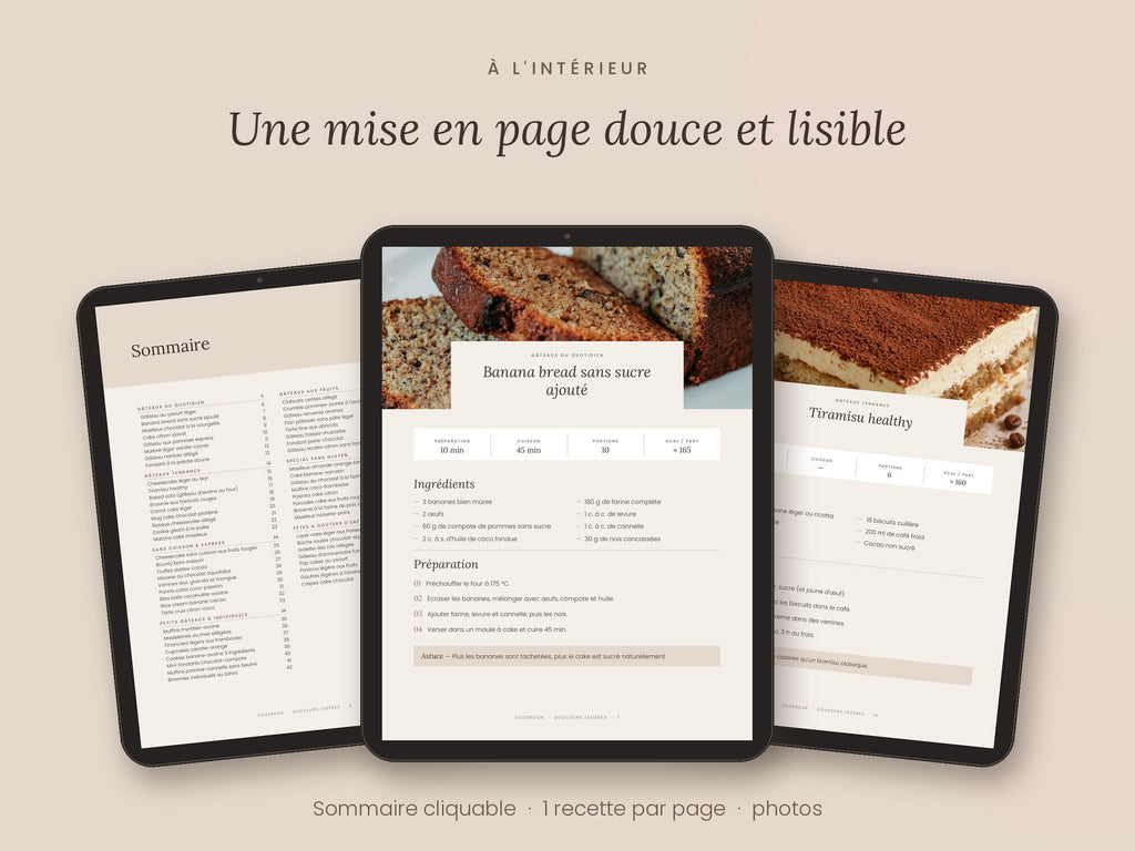 Light Treats – Ebook 58 Healthy Cake Recipes (Tablet + A4 PDF)