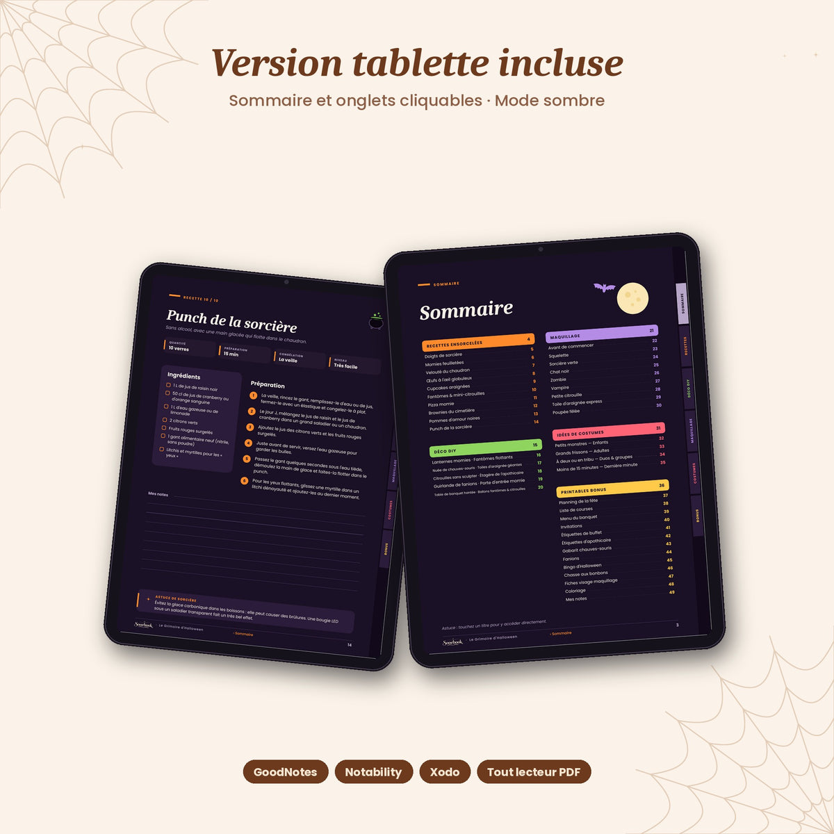 The Halloween Grimoire – Complete Party Kit: Recipes, DIY Decor, Makeup & Costumes (Printable PDF + Tablet)