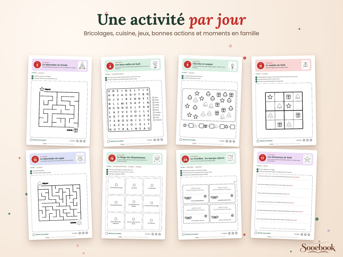 My Christmas Book – Advent Calendar 30 activities + 30 coloring pages