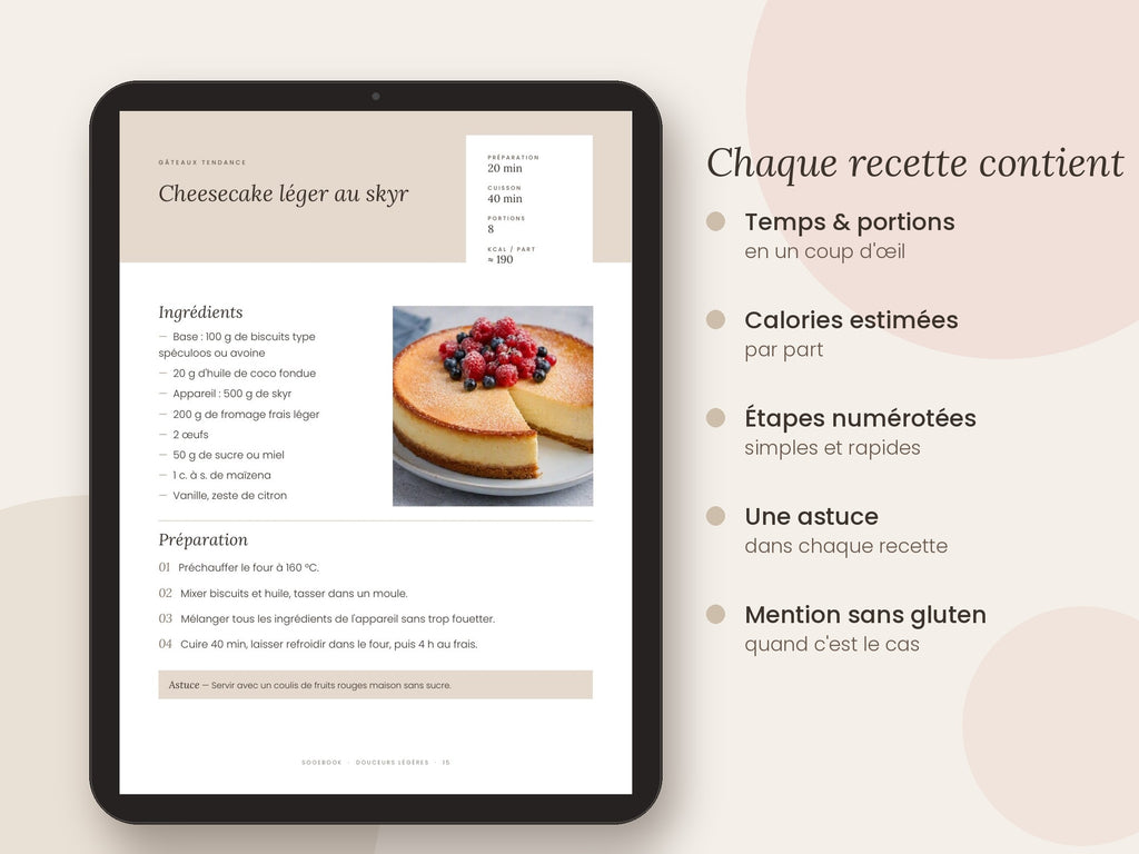 Light Treats – Ebook 58 Healthy Cake Recipes (Tablet + A4 PDF)