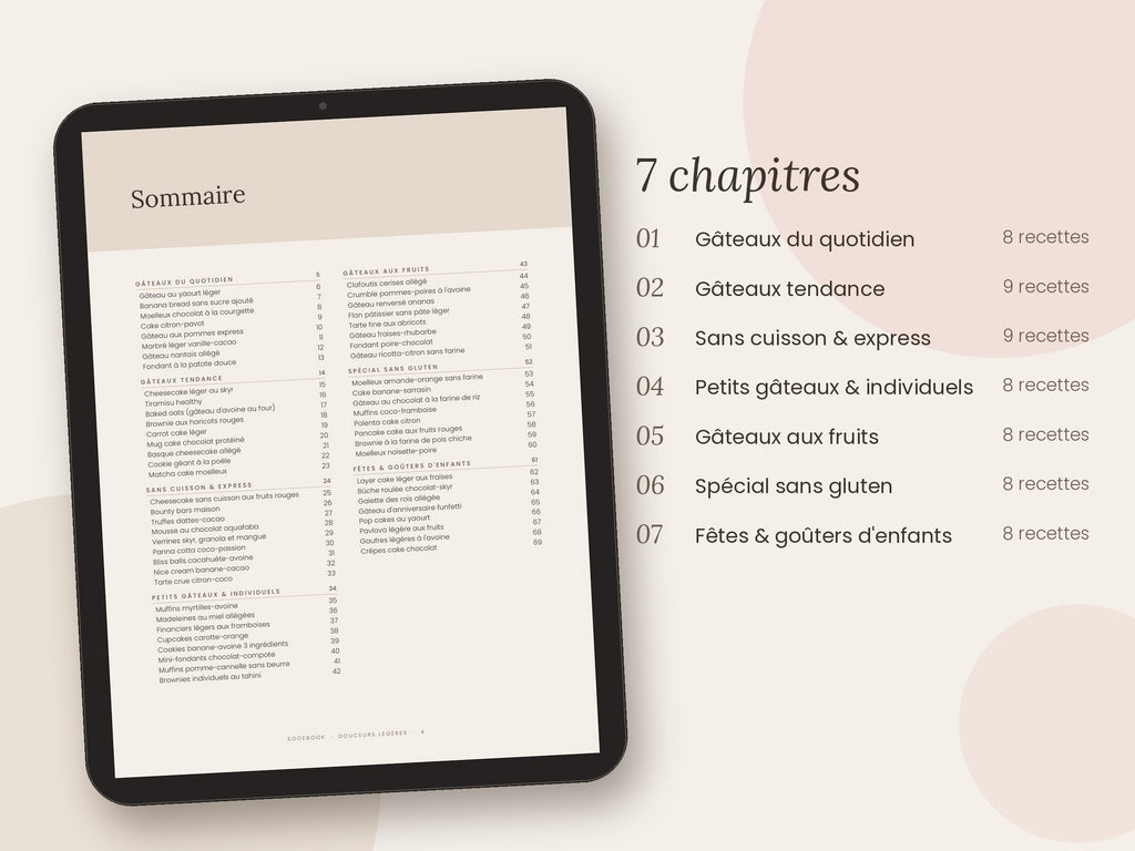 Light Treats – Ebook 58 Healthy Cake Recipes (Tablet + A4 PDF)