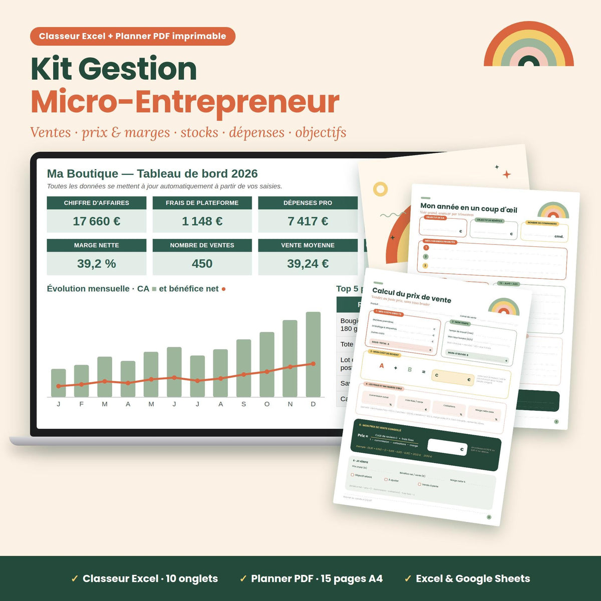 Solopreneur Management Kit — Excel + Printable PDF Planner