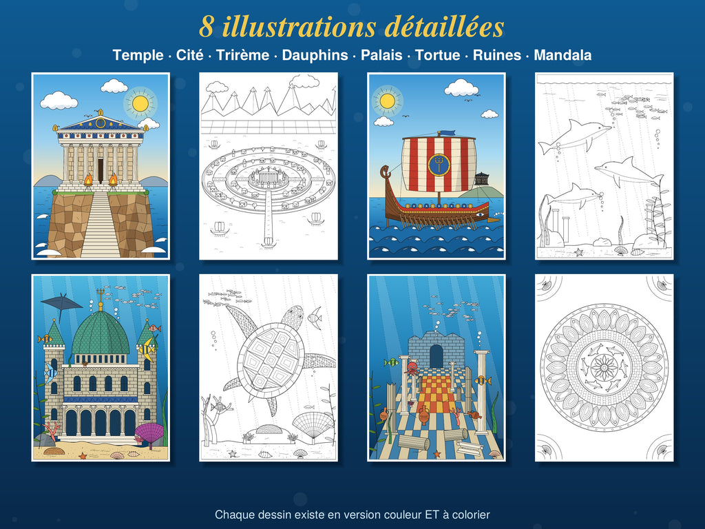 L’Atlantide – Livre de coloriage à imprimer et sur tablette (dès 10 ans)