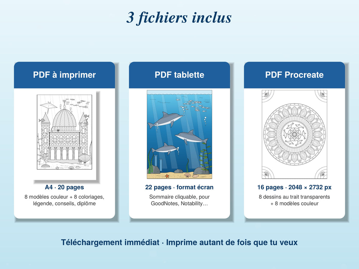 Atlantis – Printable and Tablet Coloring Book (Ages 10+)
