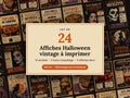 Lot de 24 Affiches Halloween Vintage à Imprimer – Recettes, Maquillage & Déco
