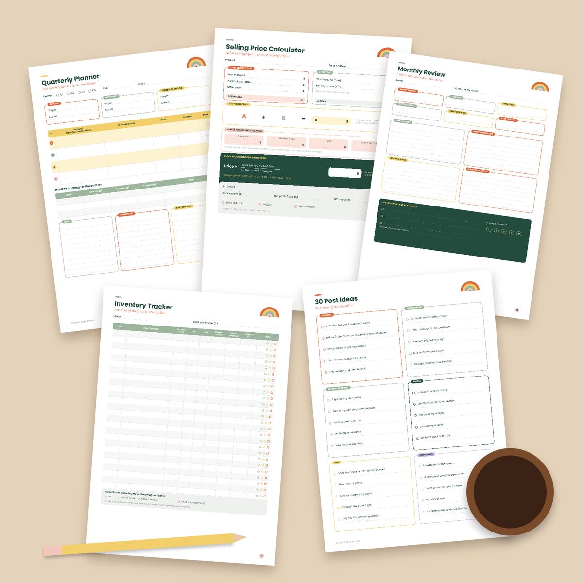 Etsy Seller Spreadsheet & Planner, Shop Profit Tracker, Pricing Calculator, Inventory & Expense Tracker, Excel, GoodNotes iPad