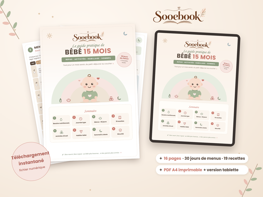 Guide bébé 15 mois : menus, recettes, éveil & sommeil (PDF)