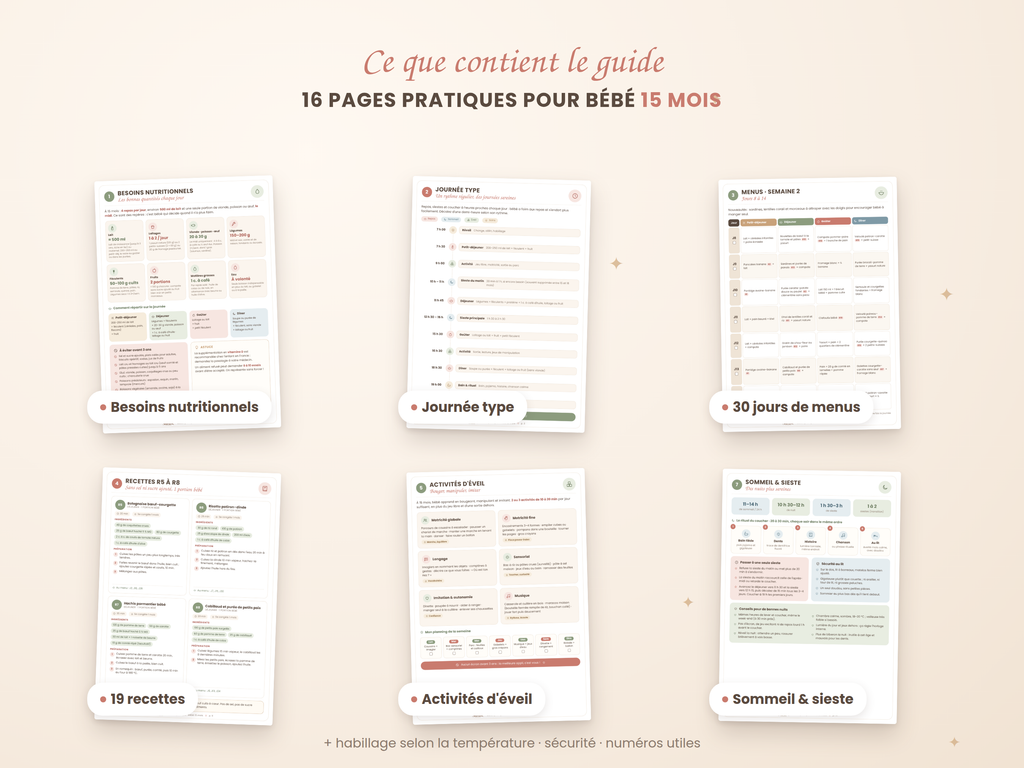 Guide bébé 15 mois : menus, recettes, éveil & sommeil (PDF)