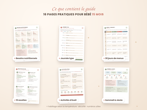 15-Month-Old Baby Guide: Menus, Recipes, Development & Sleep (PDF)