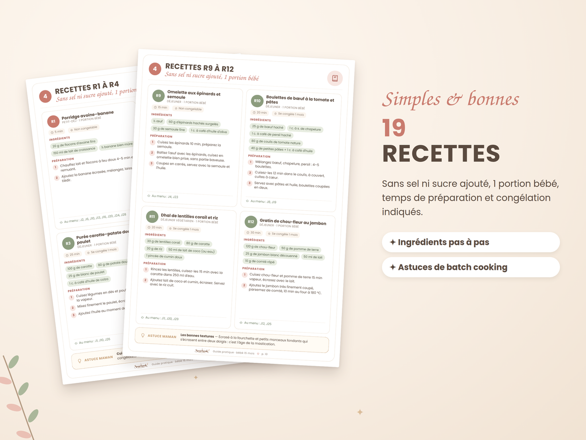 Guide bébé 15 mois : menus, recettes, éveil & sommeil (PDF)