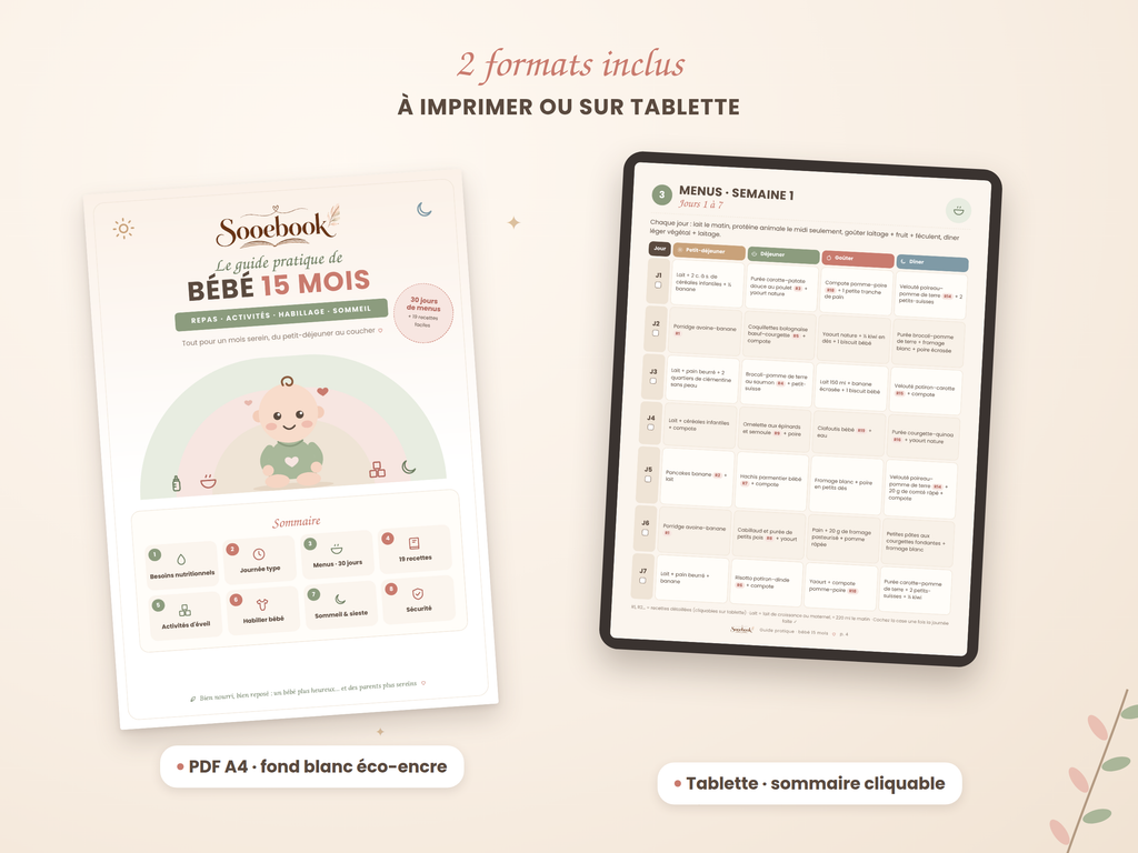 Guide bébé 15 mois : menus, recettes, éveil & sommeil (PDF)