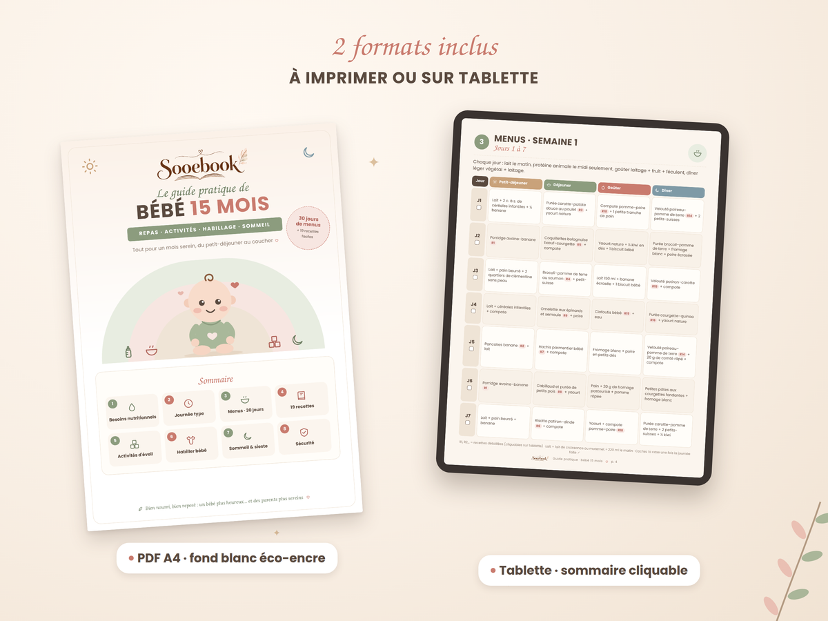 Guide bébé 15 mois : menus, recettes, éveil & sommeil (PDF)