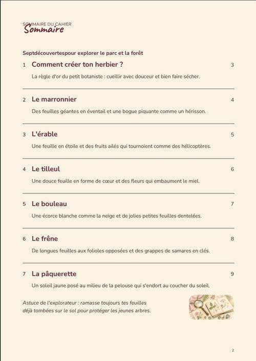 Cahier d'herbier enfant PDF à imprimer Activité nature, Montessori, cahier d'activités botaniques forêt, loisir créatif éducatif en français
