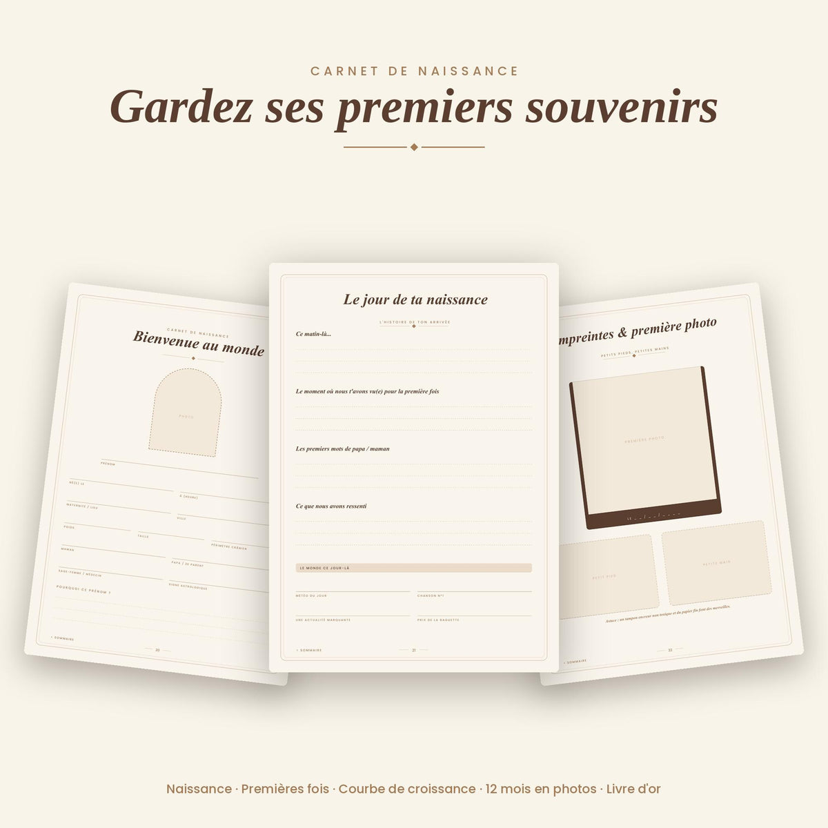 Guide Naissance PDF à imprimer | Planner Grossesse, Checklist Valise Maternité, Budget Bébé, Carnet de Naissance, GoodNotes