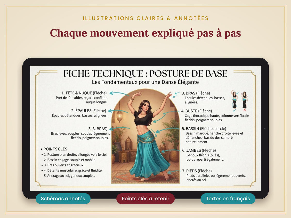 Belly Dance Educational Kit: Illustrated Fact Sheets, Posture, Egyptian Styles & History – Downloadable PDF Guide