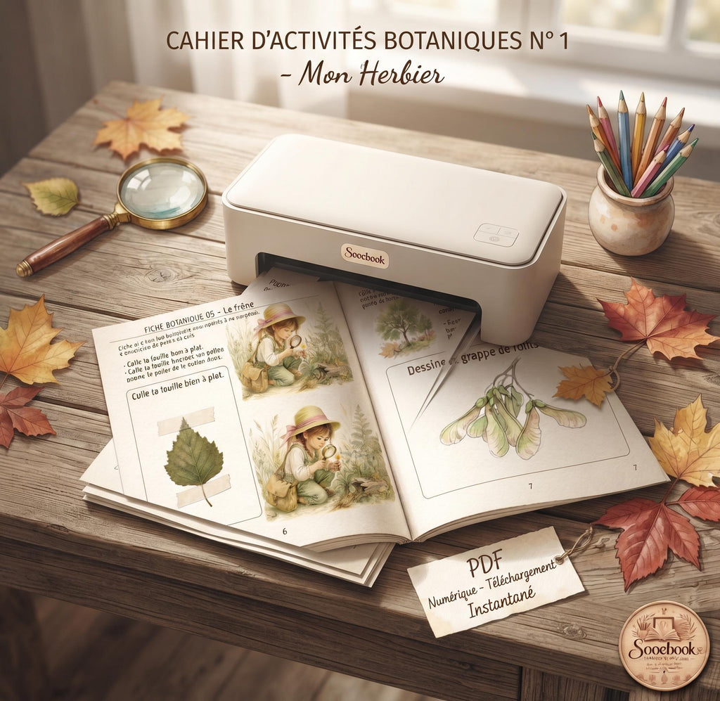 Printable Kids' Herbarium PDF Nature Activity, Montessori, Forest Botanical Activity Book, Educational Craft in French