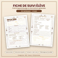 Fiche de suivi élève imprimable PDF | Profil d'apprentissage et informations générales | Document enseignant, classeur de classe