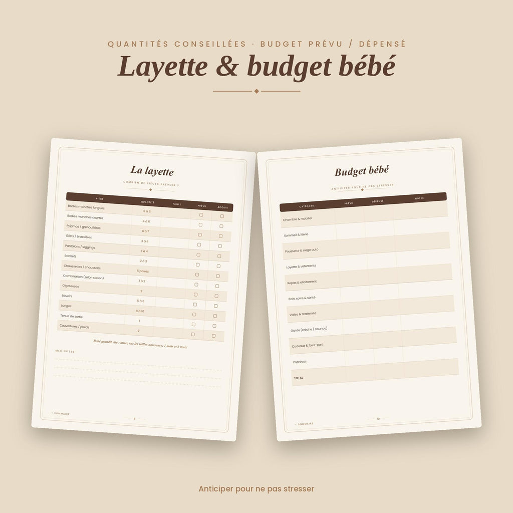 Guide Naissance PDF à imprimer | Planner Grossesse, Checklist Valise Maternité, Budget Bébé, Carnet de Naissance, GoodNotes