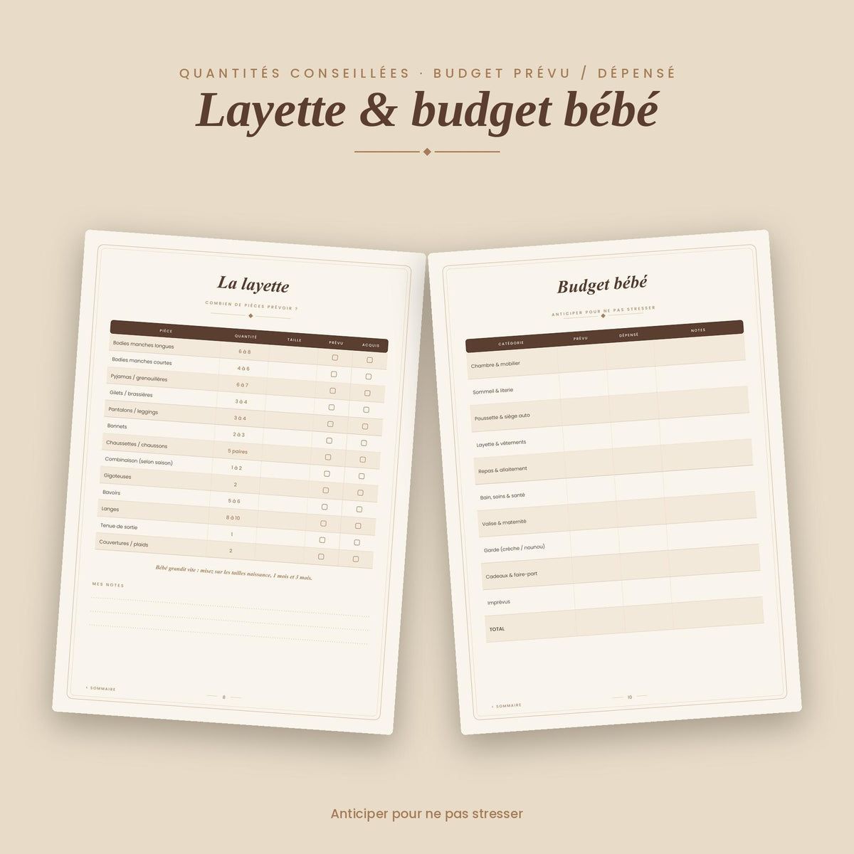 Guide Naissance PDF à imprimer | Planner Grossesse, Checklist Valise Maternité, Budget Bébé, Carnet de Naissance, GoodNotes