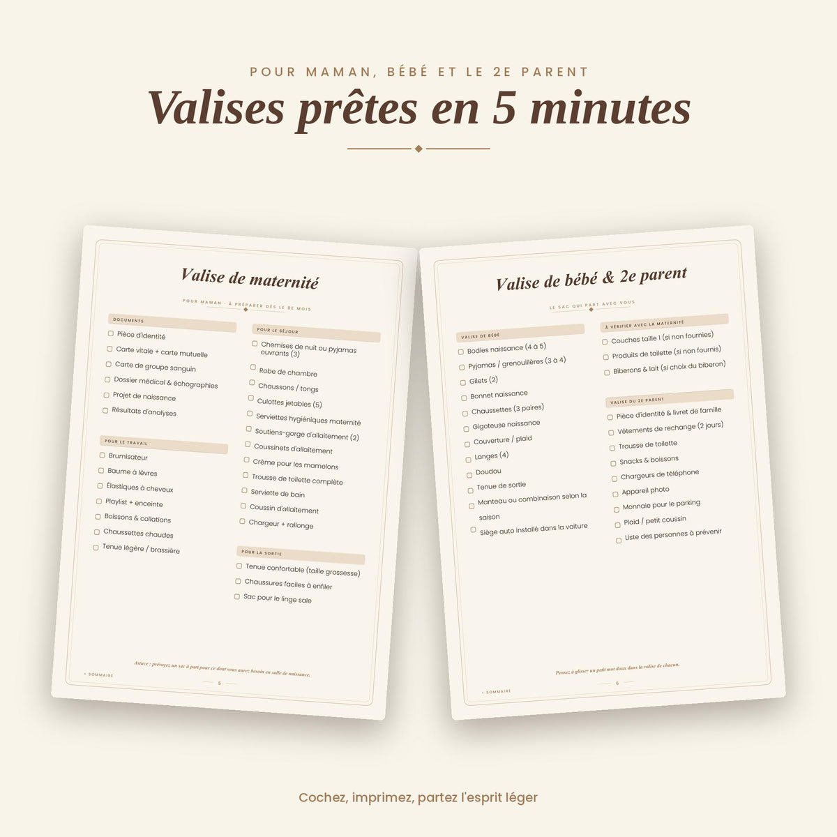 Guide Naissance PDF à imprimer | Planner Grossesse, Checklist Valise Maternité, Budget Bébé, Carnet de Naissance, GoodNotes