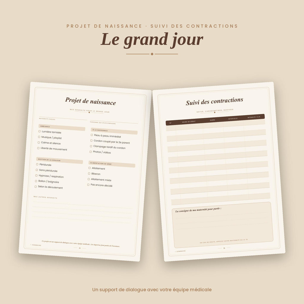 Guide Naissance PDF à imprimer | Planner Grossesse, Checklist Valise Maternité, Budget Bébé, Carnet de Naissance, GoodNotes