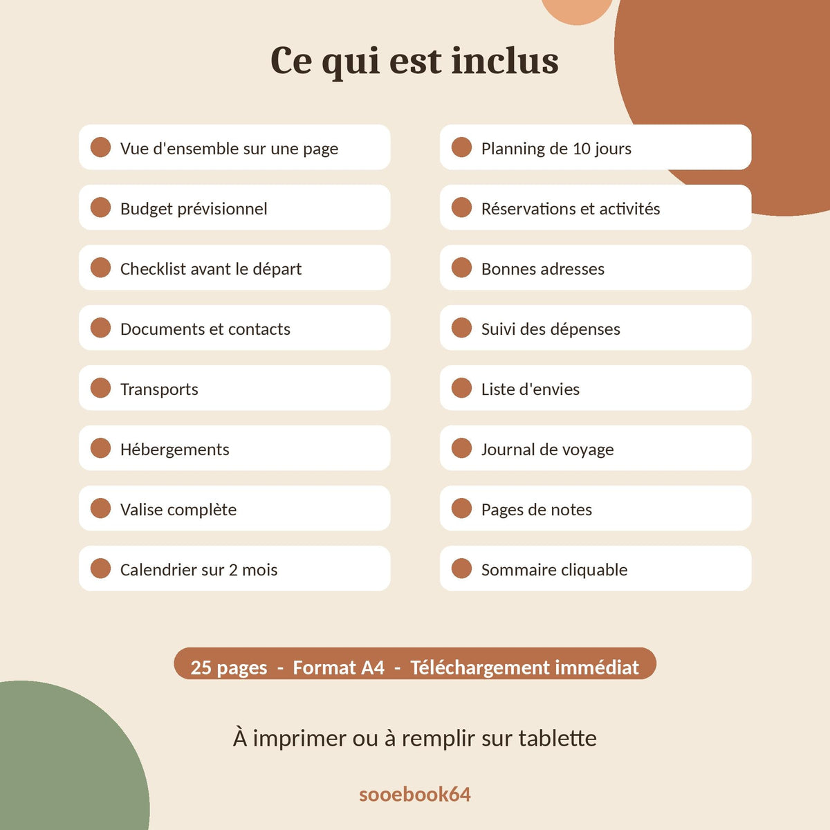 Printable A4 PDF Travel Planner | Travel Journal, Budget, Packing List, Checklist, 10-Day Itinerary | GoodNotes