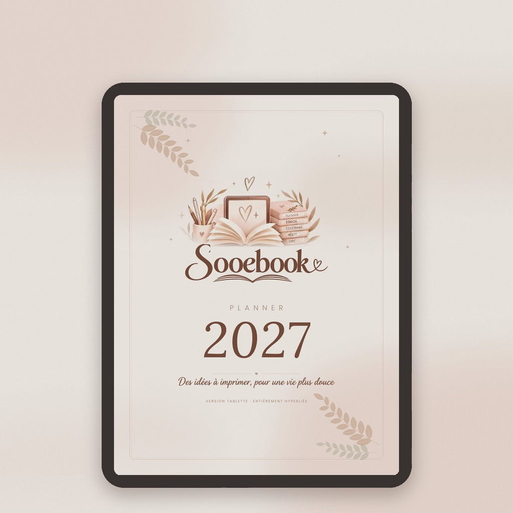 Planner 2027 numérique hyperlié + version A4 | Sooebook
