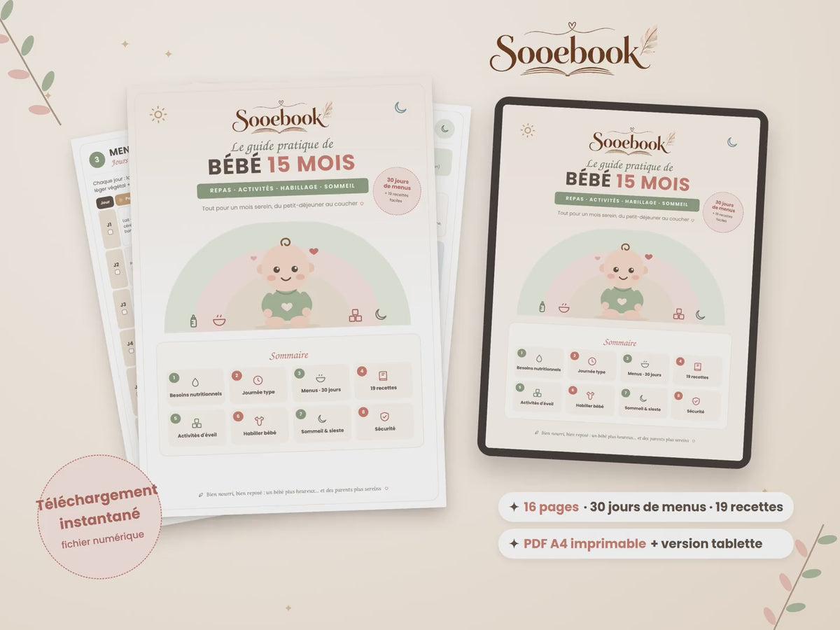 Guide bébé 15 mois : menus, recettes, éveil & sommeil (PDF)